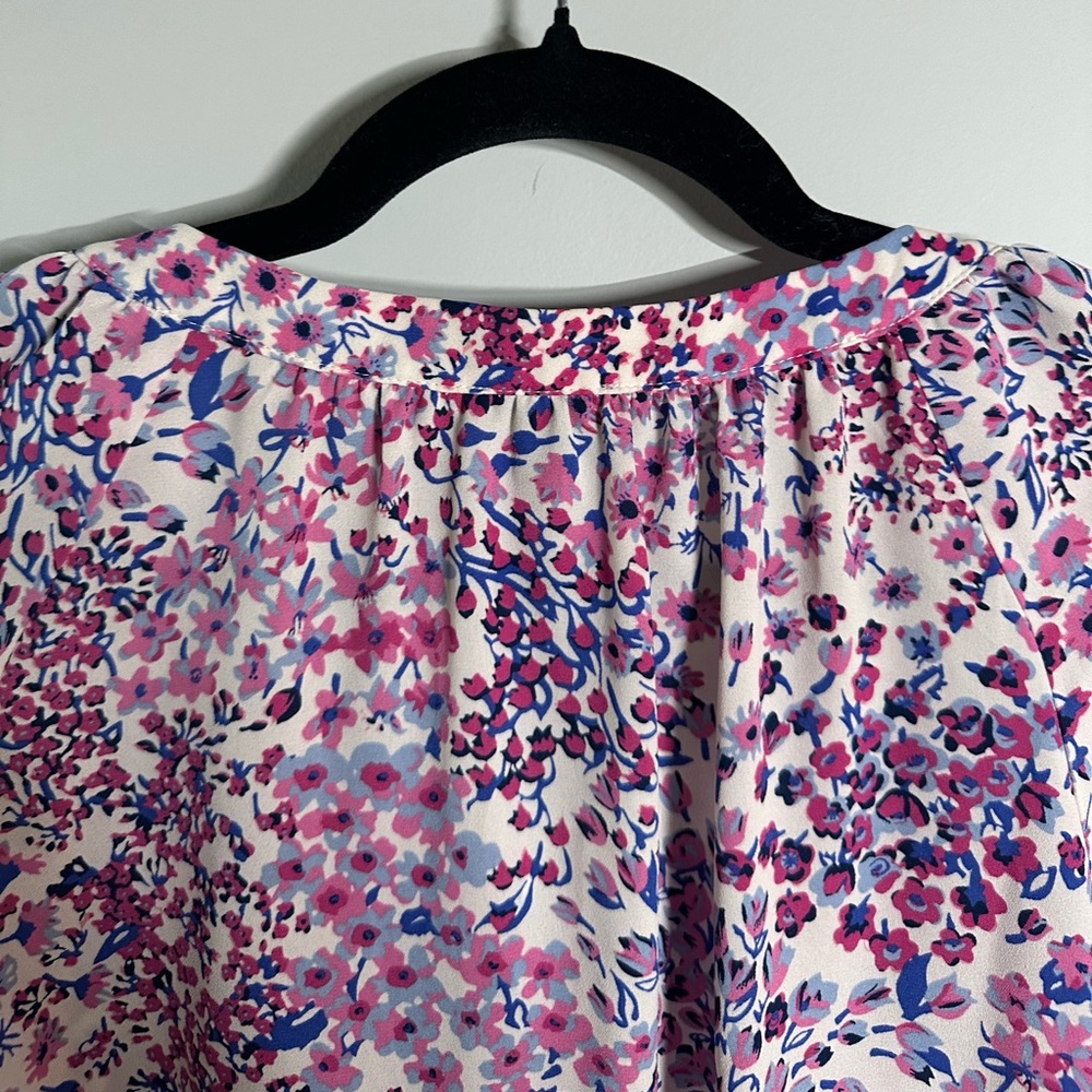 Talbots Pink and Purple Floral Blouse - Picture 7 of 9